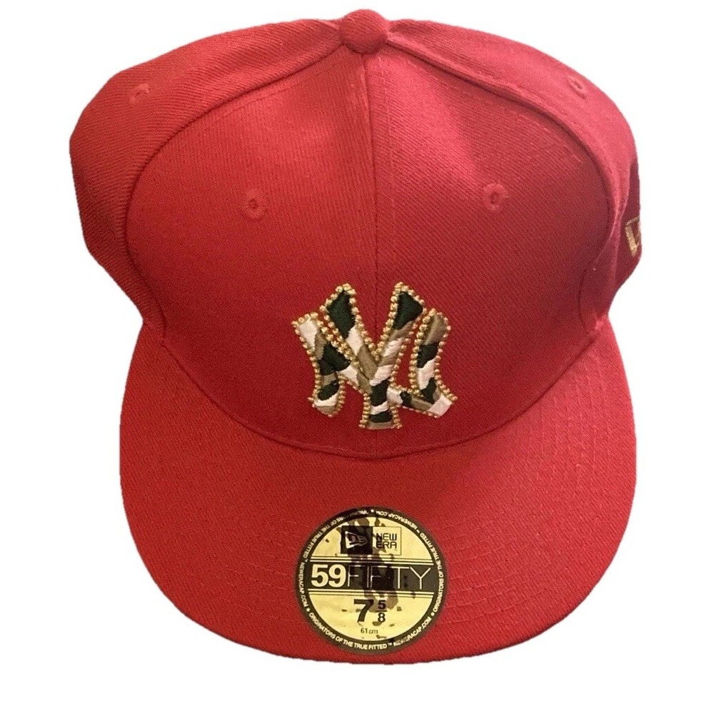 NWT Red New Era New York Yankees 59Fifty Fitted Hat. Size 7-5/8